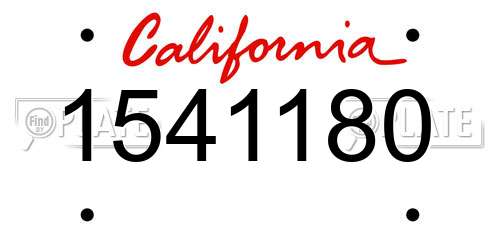 1541180 California License Plate