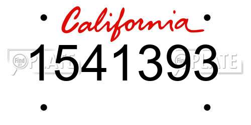 1541393 California License Plate