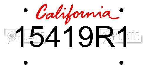 15419R1 California License Plate