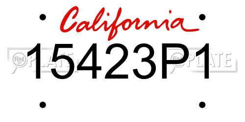 15423P1 California License Plate