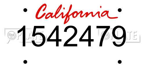 1542479 California License Plate