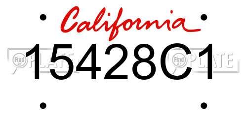 15428C1 California License Plate
