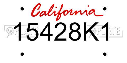 15428K1 California License Plate
