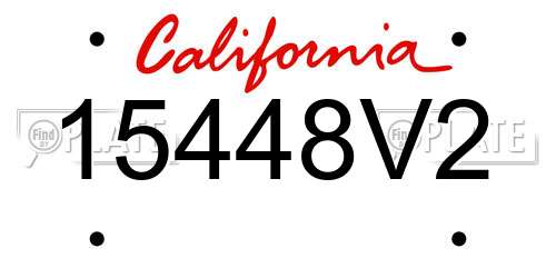 15448V2 California License Plate