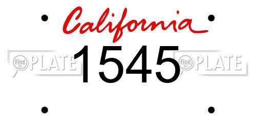 1545 California License Plate