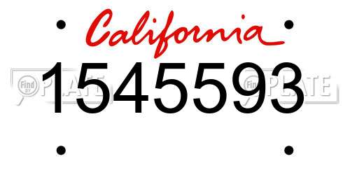 1545593 California License Plate