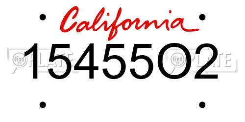 15455O2 California License Plate
