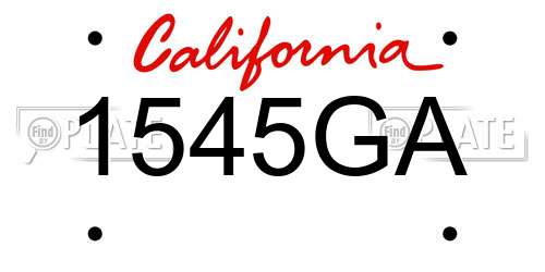 1545GA California License Plate