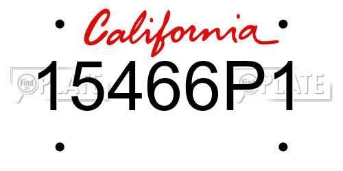 15466P1 California License Plate