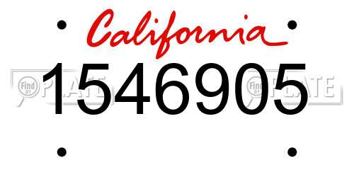 1546905 California License Plate