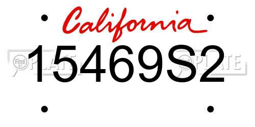 15469S2 California License Plate