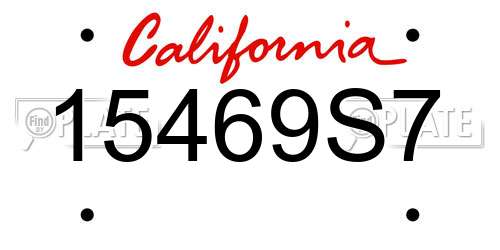 15469S7 California License Plate