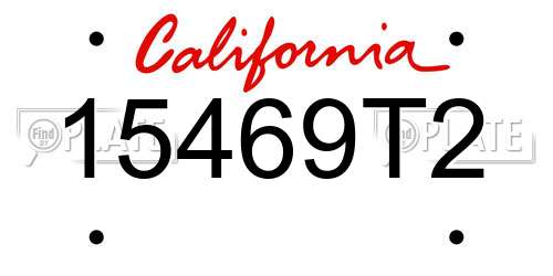15469T2 California License Plate