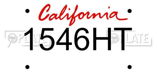 1546HT California License Plate