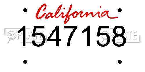 1547158 California License Plate