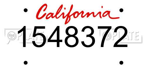 1548372 California License Plate