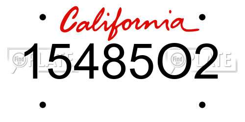 15485O2 California License Plate