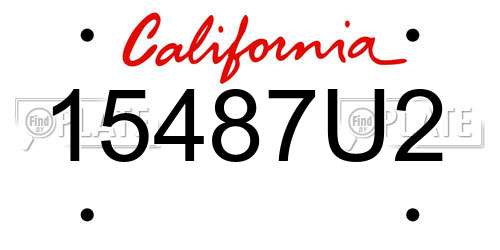 15487U2 California License Plate