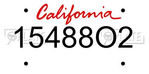 15488O2 California License Plate