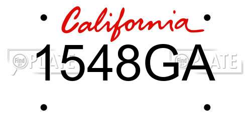 1548GA California License Plate