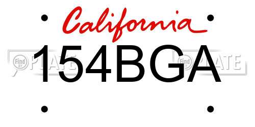 154BGA California License Plate