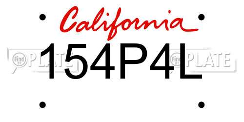 154P4L California License Plate