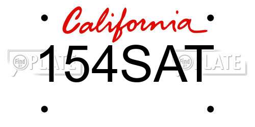 154SAT California License Plate