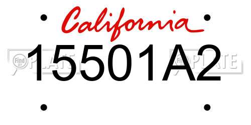 15501A2 California License Plate