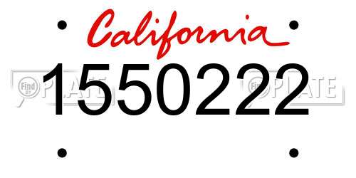 1550222 California License Plate