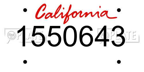 1550643 California License Plate