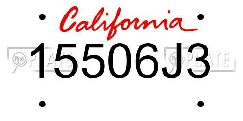 15506J3 California License Plate