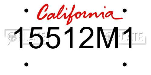 15512M1 California License Plate