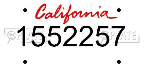 1552257 California License Plate