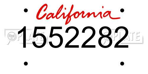 1552282 California License Plate