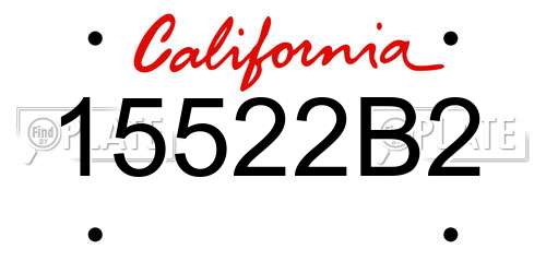 15522B2 California License Plate