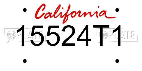 15524T1 California License Plate