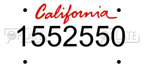 1552550 California License Plate