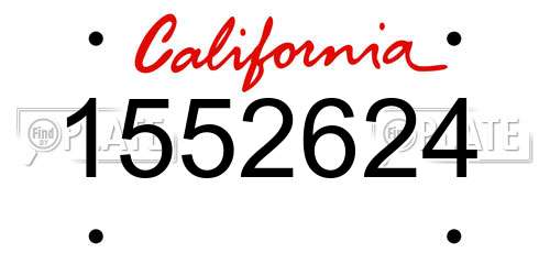 1552624 California License Plate