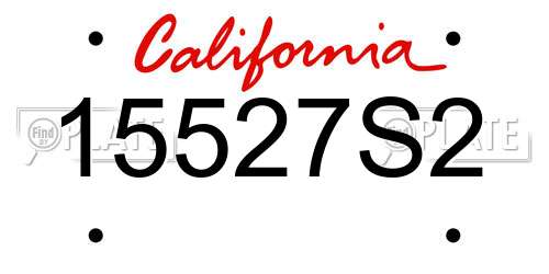15527S2 California License Plate