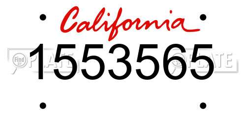 1553565 California License Plate