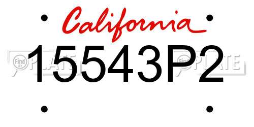 15543P2 California License Plate