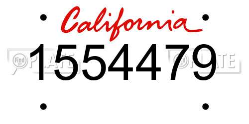 1554479 California License Plate