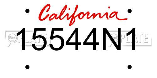 15544N1 California License Plate