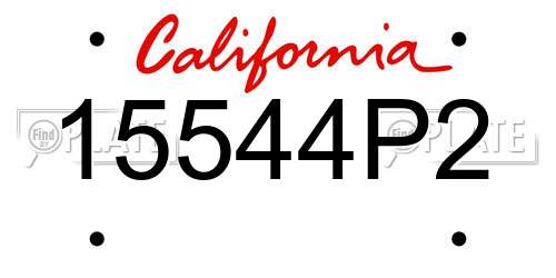 15544P2 California License Plate
