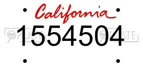 1554504 California License Plate
