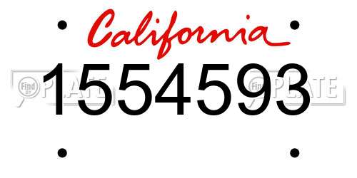 1554593 California License Plate