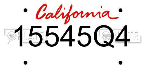 15545Q4 California License Plate
