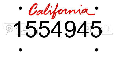 1554945 California License Plate
