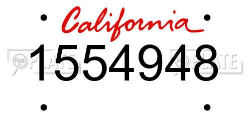 1554948 California License Plate