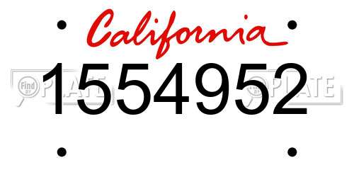 1554952 California License Plate